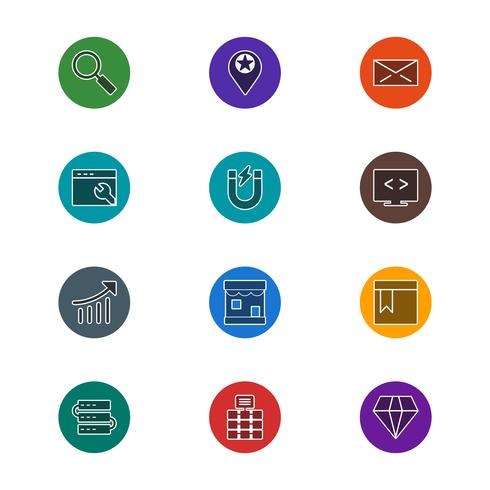 Set of Vector SEO Search Engine Optimization Icons