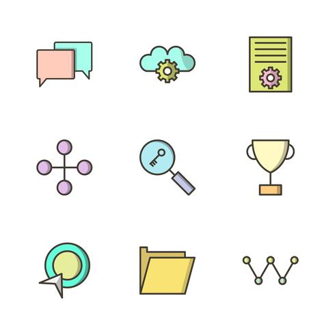 Set of Vector SEO Search Engine Optimization Icons