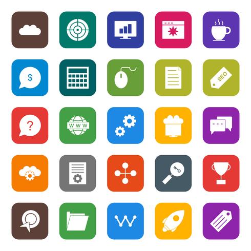 Set of Vector SEO Search Engine Optimization Icons