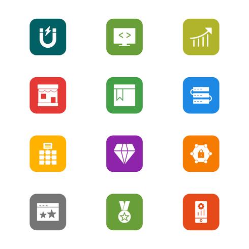 Set of Vector SEO Search Engine Optimization Icons