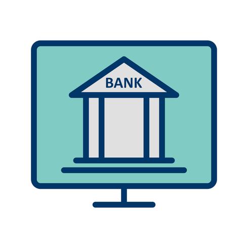 Icono de Vector de banca por Internet