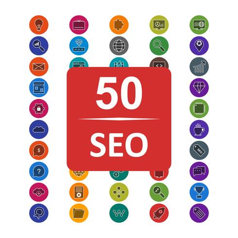 Set of Vector SEO Search Engine Optimization Icons