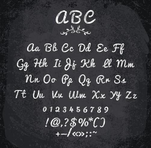 Vector illustration of chalked alphabet