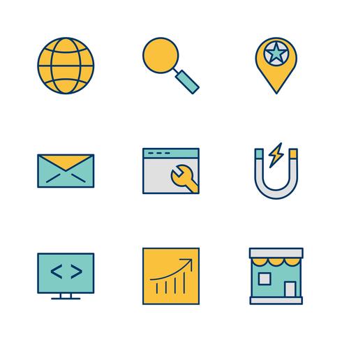 Set of Vector SEO Search Engine Optimization Icons