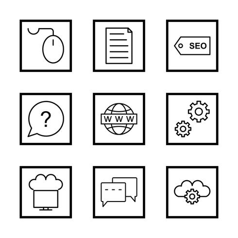 Set of Vector SEO Search Engine Optimization Icons