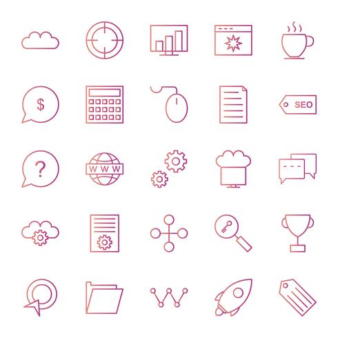 Set of Vector SEO Search Engine Optimization Icons