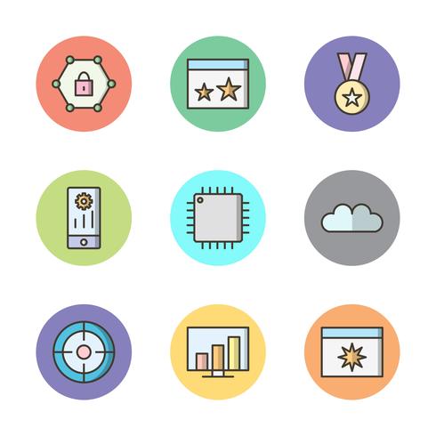 Set of Vector SEO Search Engine Optimization Icons