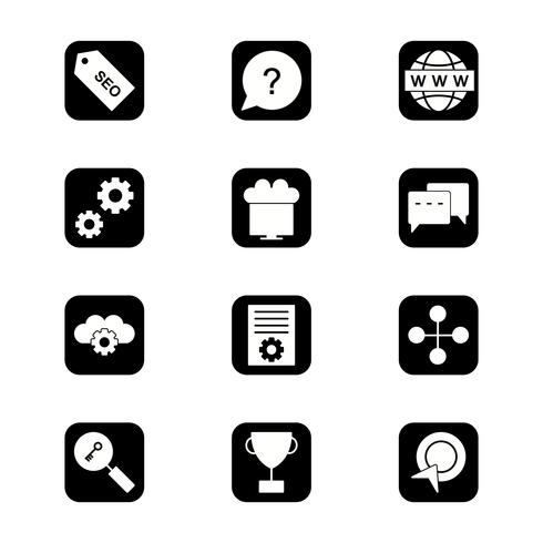 Set of Vector SEO Search Engine Optimization Icons