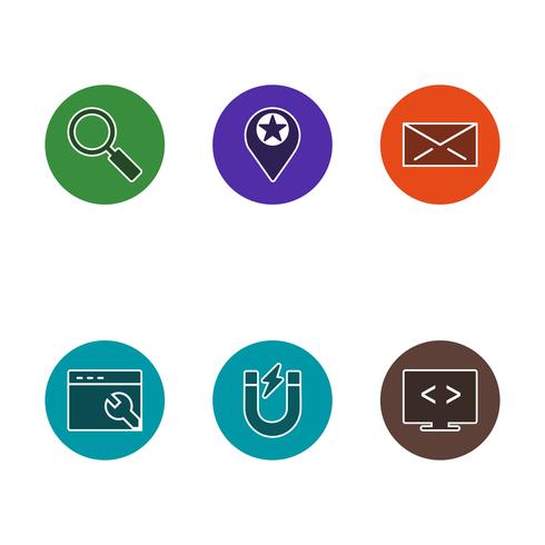 Set of Vector SEO Search Engine Optimization Icons