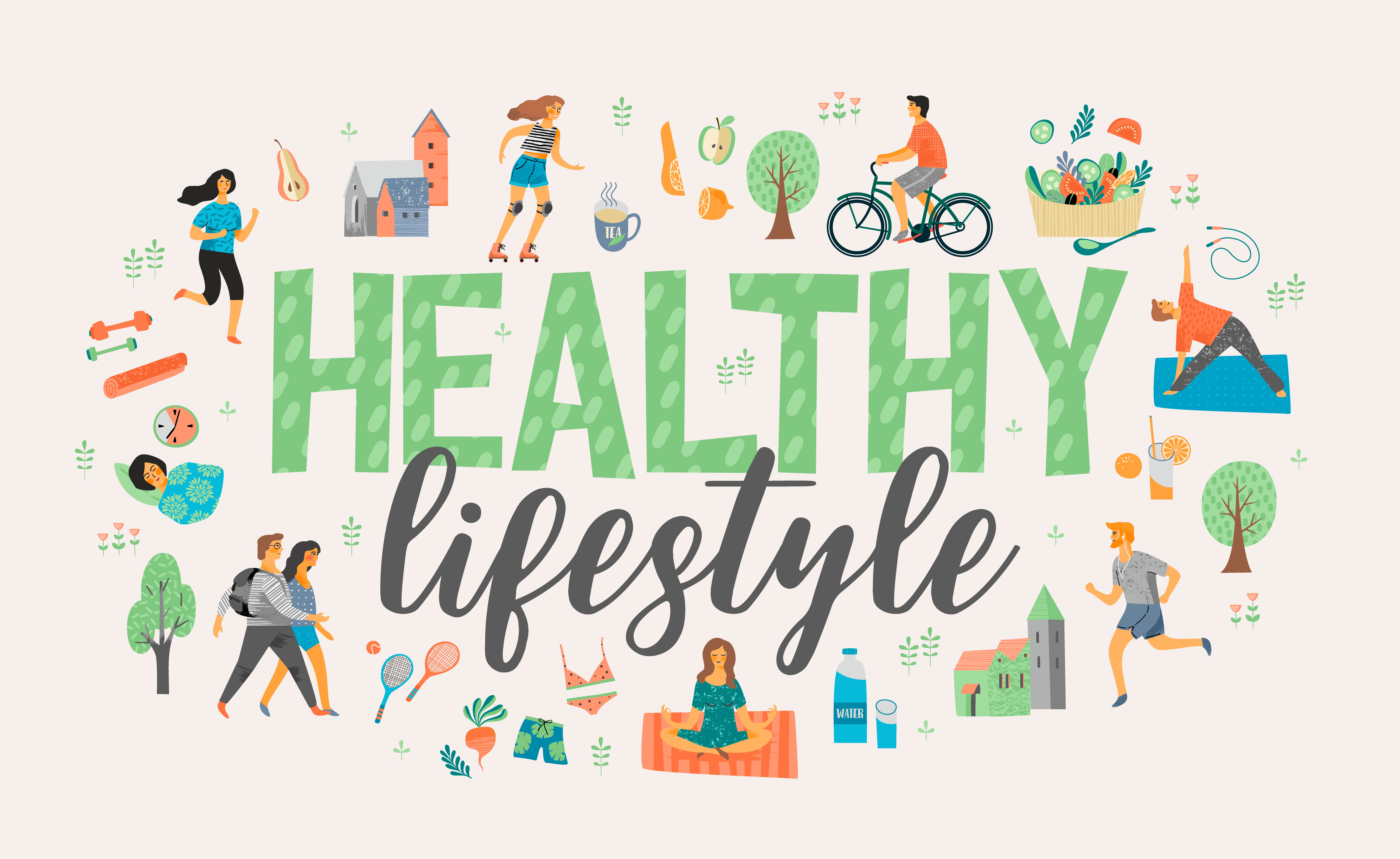 Healthy lifestyle. Vector illustration. - Download Free ...