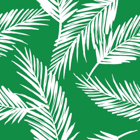 Seamless exotic pattern with palm leaves. vector