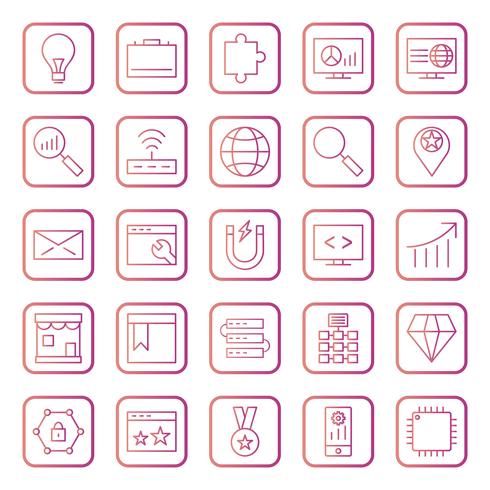 Set of Vector SEO Search Engine Optimization Icons