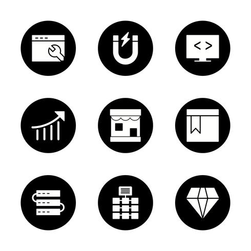 Set of Vector SEO Search Engine Optimization Icons