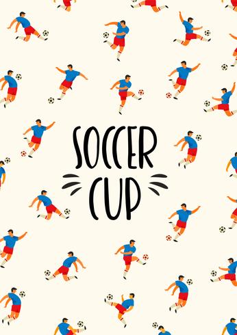 Soccer Cup. Vector template with soccer players.