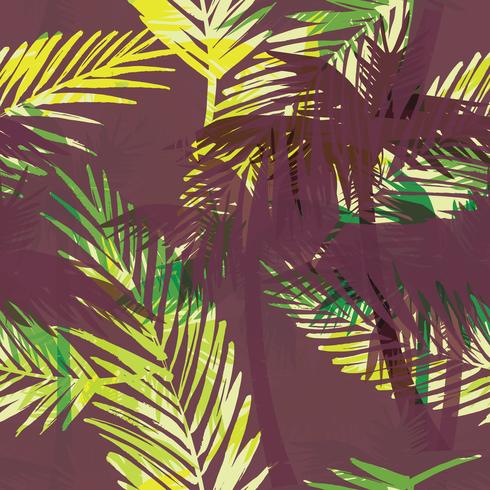 Seamless exotic pattern with palm leaves. vector