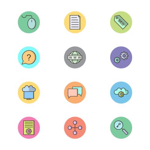 Set of Vector SEO Search Engine Optimization Icons