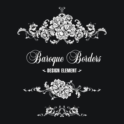 Ornamental border, frame. Baroque pattern. vector