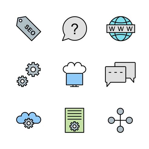 Set of Vector SEO Search Engine Optimization Icons