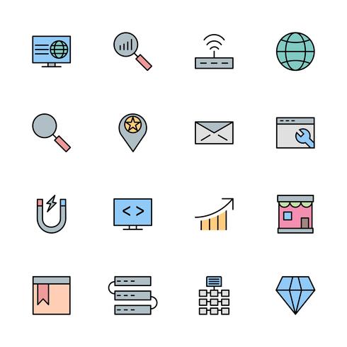 Set of Vector SEO Search Engine Optimization Icons