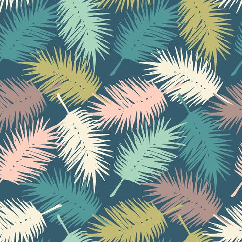 Seamless exotic pattern with palm leaves . Vector