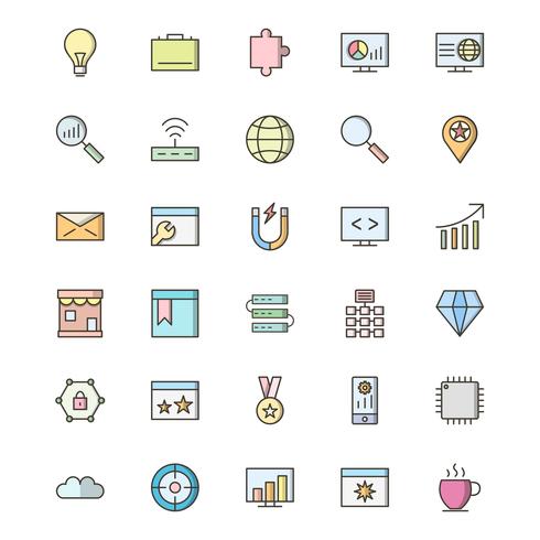 Set of Vector SEO Search Engine Optimization Icons