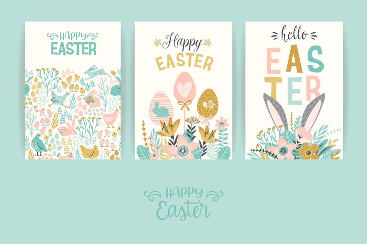 Felices Pascuas. Plantillas vectoriales vector