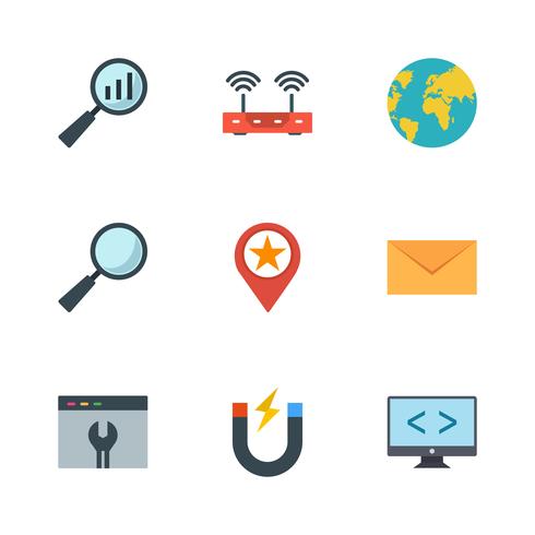 Set of Vector SEO Search Engine Optimization Icons