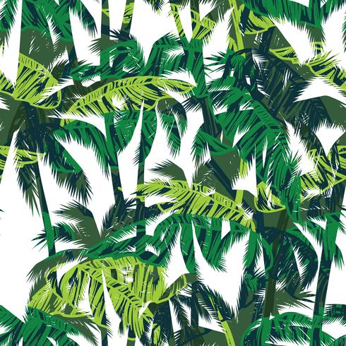 Tropical summer print with palm. vector