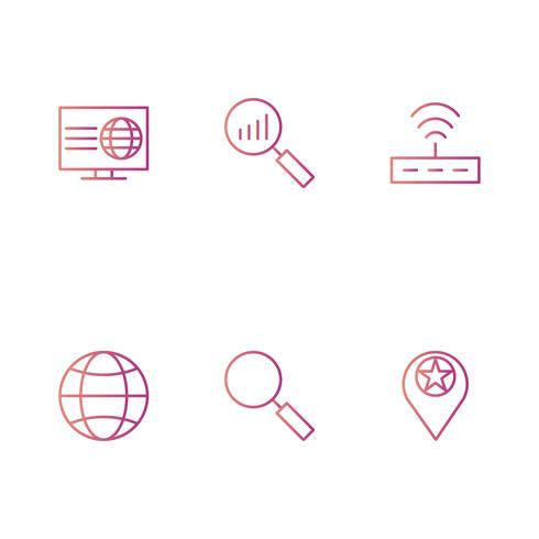 Set of Vector SEO Search Engine Optimization Icons