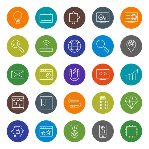 Set of Vector SEO Search Engine Optimization Icons