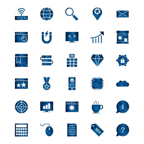 Set of Vector SEO Search Engine Optimization Icons