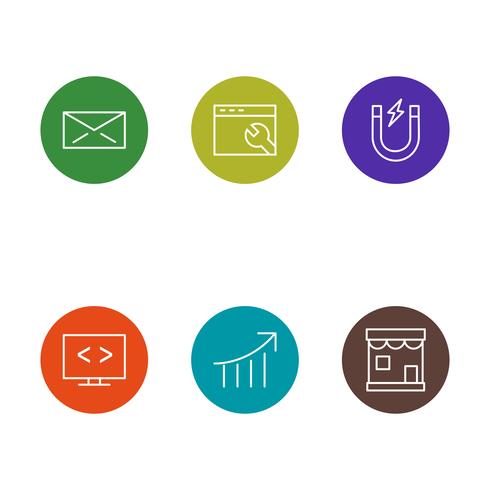 Set of Vector SEO Search Engine Optimization Icons