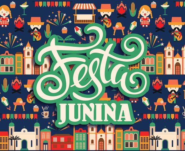 Fiesta latinoamericana, la fiesta de junio de Brasil. vector