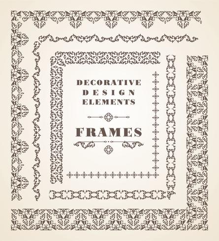 Set of Retro Vintage Frames and Borders. vector