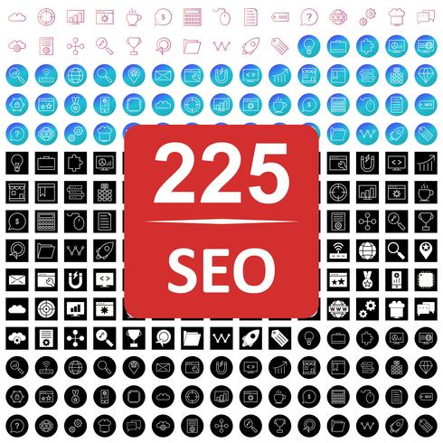 Set of Vector SEO Search Engine Optimization Icons