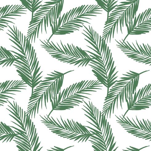 Seamless exotic pattern with palm leaves. vector