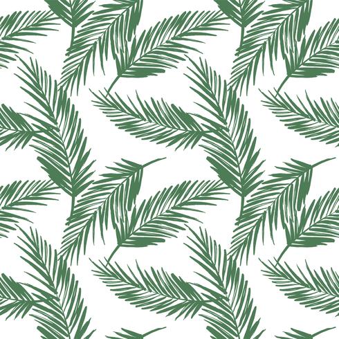 Seamless exotic pattern with palm leaves. vector