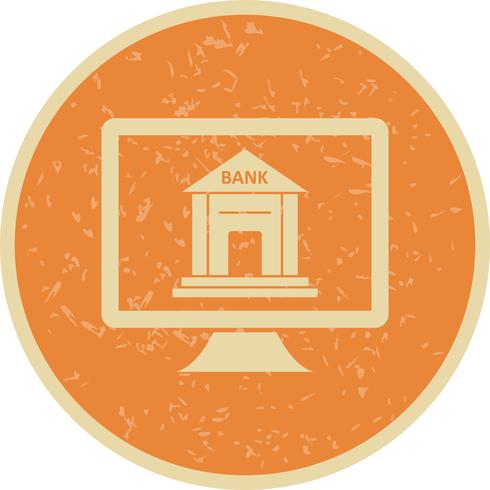 Icono de Vector de banca por Internet