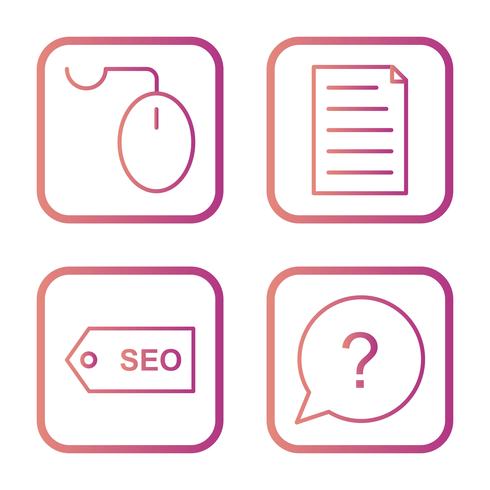 Conjunto de vectores SEO posicionamiento en buscadores iconos de optimización