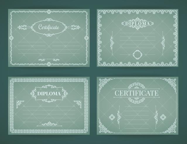 Colección de plantillas de diseño de vector para Diploma, certificado, carteles y otros usos.