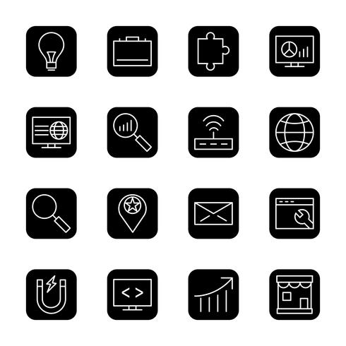 Set of Vector SEO Search Engine Optimization Icons