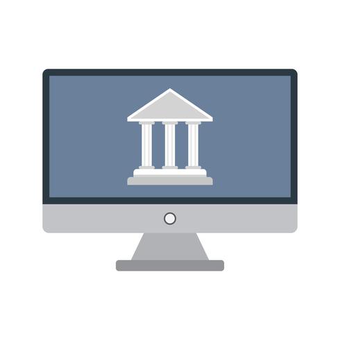 Icono de Vector de banca por Internet