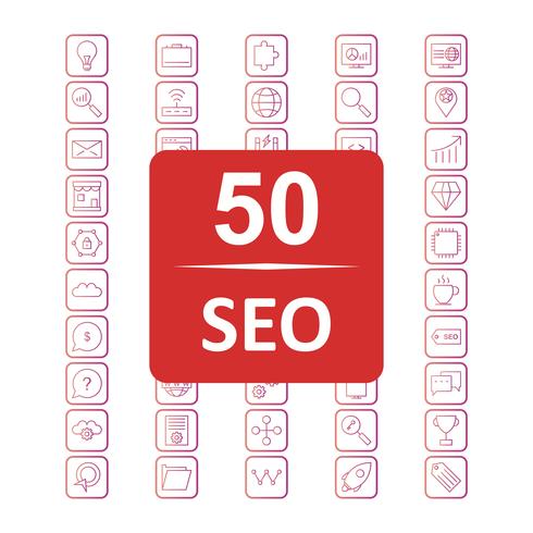 Set of Vector SEO Search Engine Optimization Icons