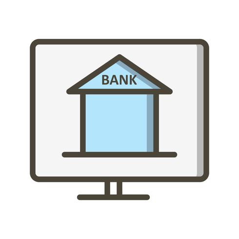 Icono de Vector de banca por Internet