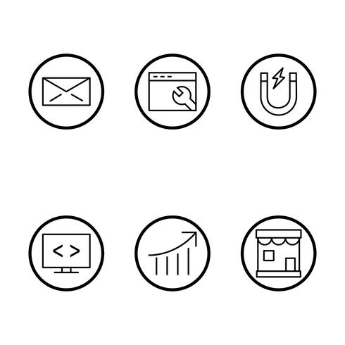 Set of Vector SEO Search Engine Optimization Icons