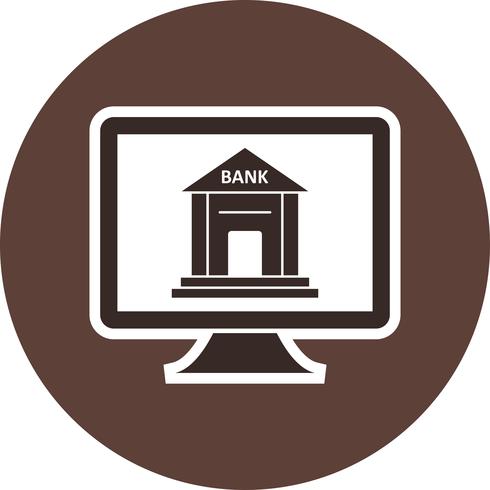 Icono de Vector de banca por Internet