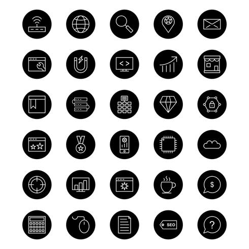 Set of Vector SEO Search Engine Optimization Icons