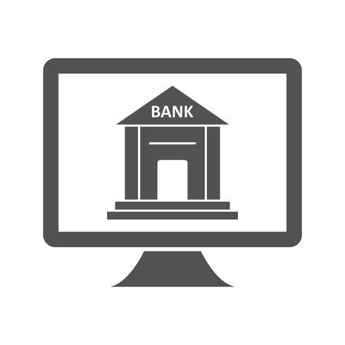 Icono de Vector de banca por Internet