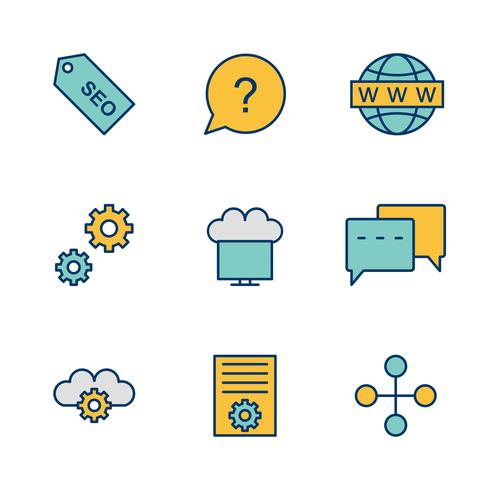 Set of Vector SEO Search Engine Optimization Icons