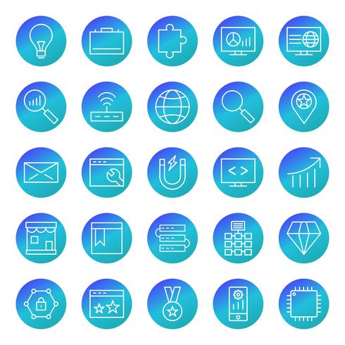 Set of Vector SEO Search Engine Optimization Icons